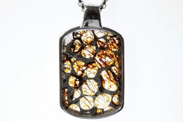 Sericho Pallasite Dog Tag Meteorite Pendant - Kenya #300754